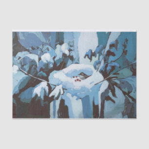 Snowy Home, Winter Bird's Nest Tissue Paper