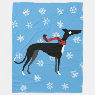 Snowy Hound Fleece Blanket