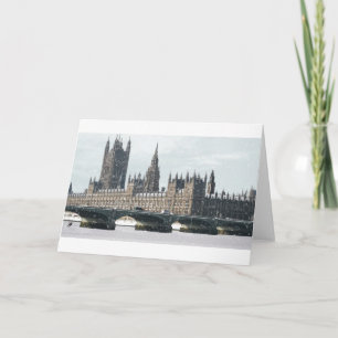 Snowy Houses of Parliament Holiday Card