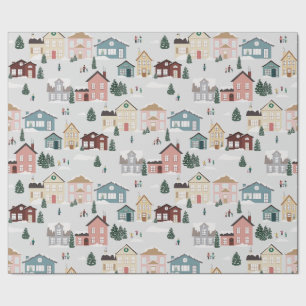 Snowy Houses Wrapping Paper