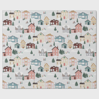 Snowy Houses Wrapping Paper
