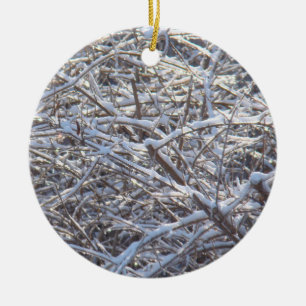 Snowy Ice Branches in Winter Ceramic Tree Decoration