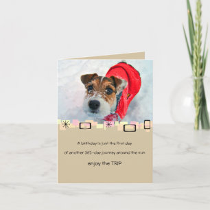 Snowy Jack Russell Terrier Birthday Greeting Card