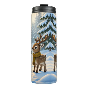 Snowy Kindness – The Penguin and the Baby Reindeer Thermal Tumbler
