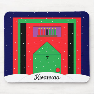 Snowy Kwanzaa Mouse Mat