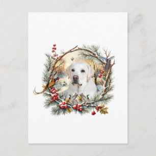Snowy Labrador Retriever Holiday Postcard