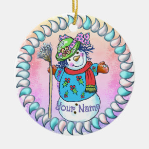 Snowy Lady Snowman ornaments