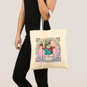 Snowy Lady Snowman Tote Bag