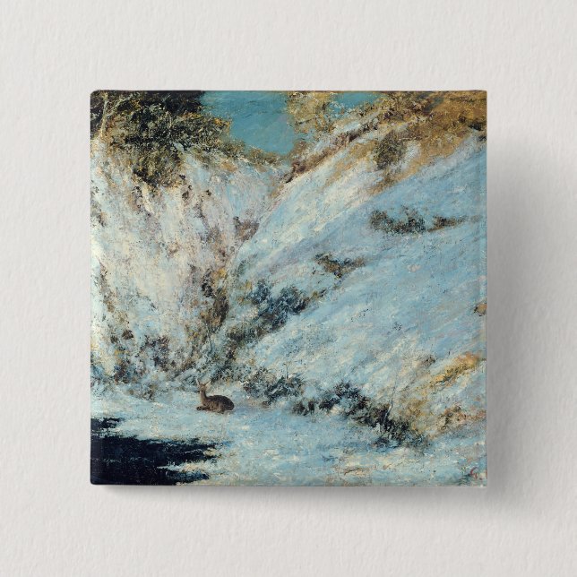Snowy Landscape, 1866 15 Cm Square Badge (Front)