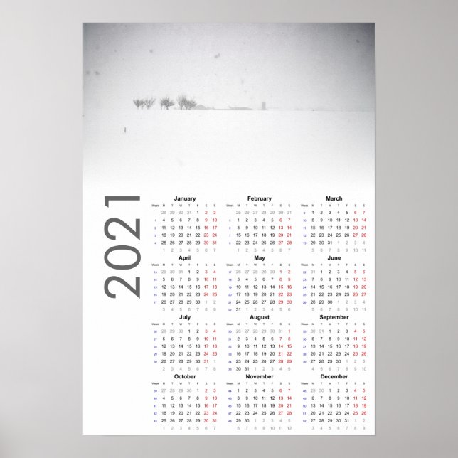 Snowy Landscape Calendar 2021 Poster (Front)