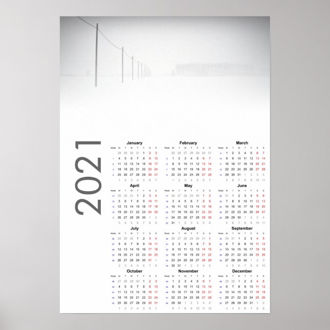 Snowy Landscape Calendar 2021 Poster (Front)