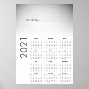 Snowy Landscape Calendar 2021 Poster