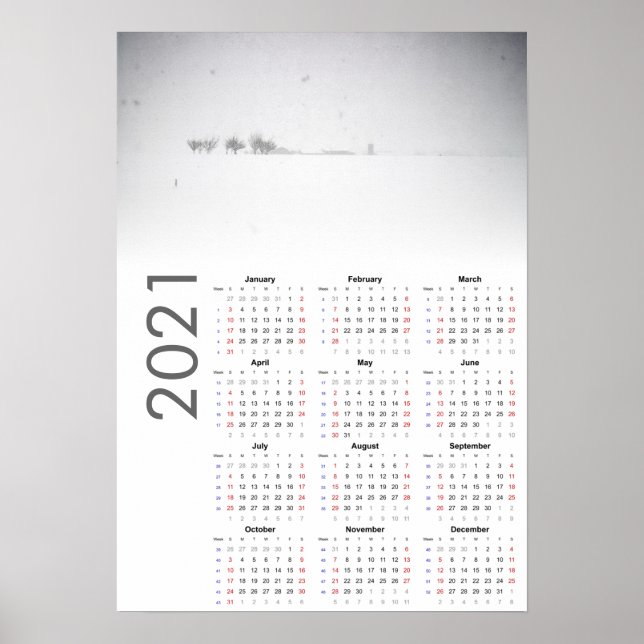 Snowy Landscape Calendar 2021 Poster (Front)
