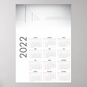 Snowy Landscape Calendar 2022 Poster