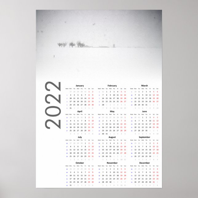 Snowy Landscape Calendar 2022 Poster (Front)