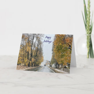 Snowy Landscape Happy Holidays Card