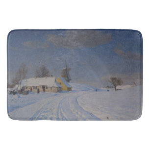 Snowy Landscape in Winter (by H.A. Brendekilde) Bath Mat