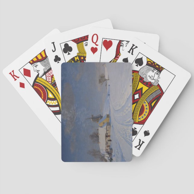 Snowy Landscape in Winter (by H.A. Brendekilde) Playing Cards (Back)