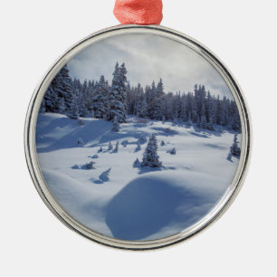 Snowy Landscape Metal Tree Decoration