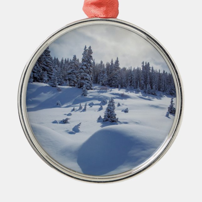 Snowy Landscape Metal Tree Decoration (Front)