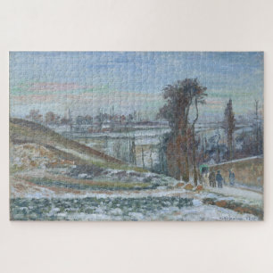 Snowy Landscape near l’Hermitage 1875 by Pissarro Jigsaw Puzzle