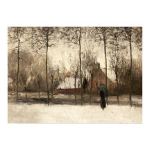 Snowy Landscape Painting, Winter Wall Art