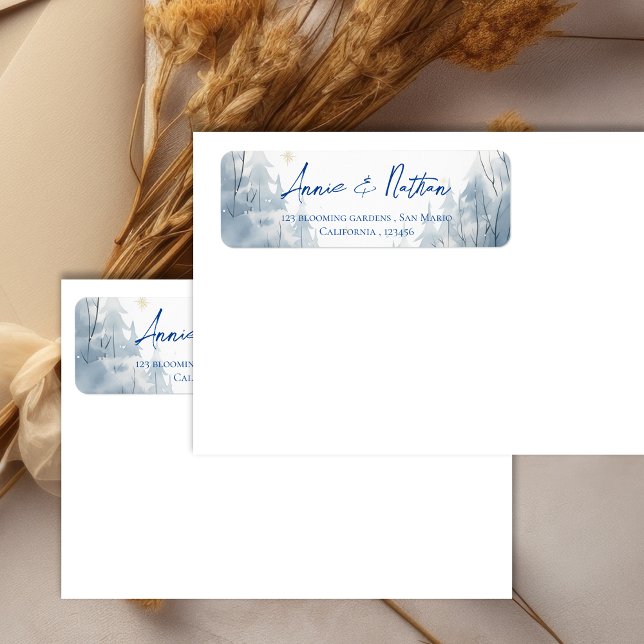 Snowy Landscape Winter Wedding Return Address (Snowy Landscape Winter Wedding Return Address Label)