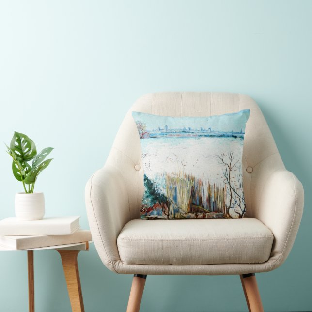 Snowy Landscape with Arles by Vincent van Gogh Cushion (Chair)