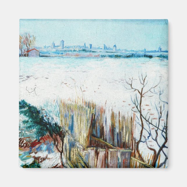 Snowy Landscape with Arles by Vincent van Gogh Magnet (Front)