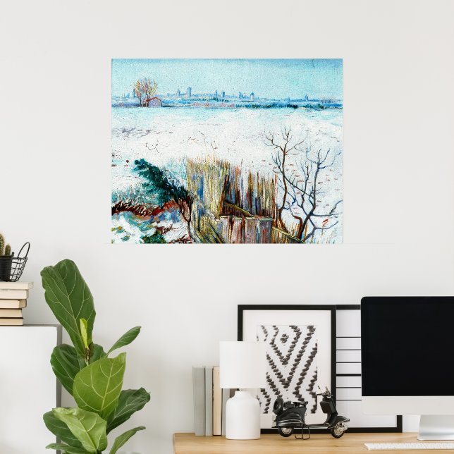 Snowy Landscape with Arles by Vincent van Gogh Poster (Home Office)