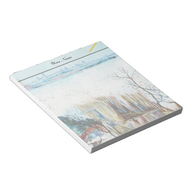 Snowy Landscape with Arles in the Background Notepad (Angled)