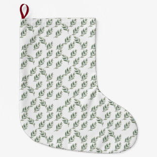 snowy ☃ leaves  large christmas stocking