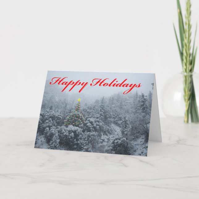 Snowy Lights Christmas card (Front)