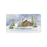 Snowy Log Cabin  Label<br><div class="desc">These adorable winter return address labels feature a log cabin the winter snow. 
You can personalize with you name and address.</div>