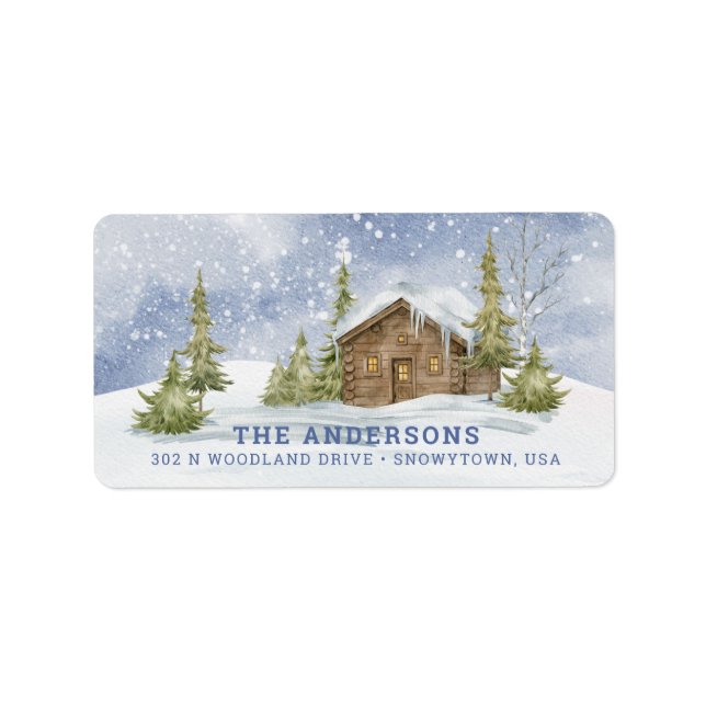 Snowy Log Cabin  Label (Front)