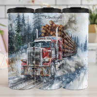Snowy Log Truck Winter Haul