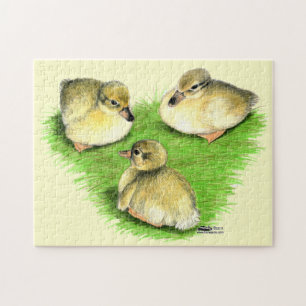 Snowy Mallard Ducklings Jigsaw Puzzle