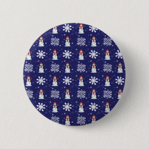 Snowy Men 6 Cm Round Badge