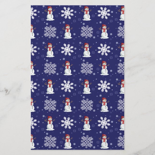 Snowy Men Stationery (Front)