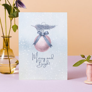 Snowy Merry And Bright Christmas Poem Non Photo Holiday Card