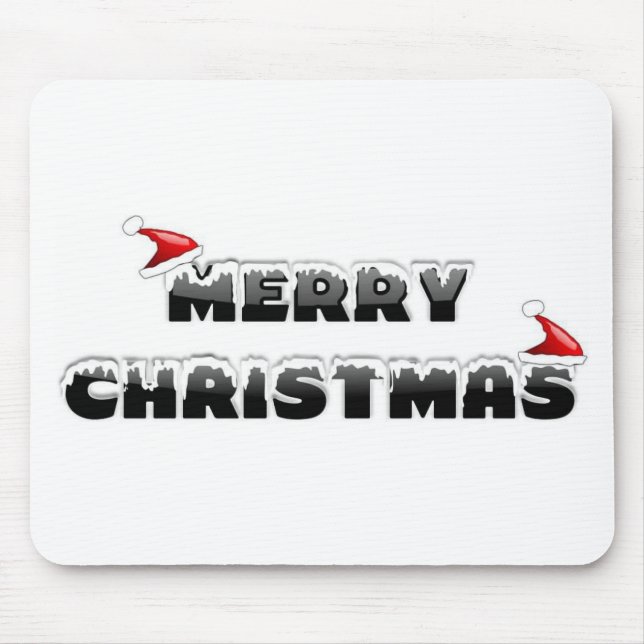 SNOWY MERRY CHRISTMAS  MOUSE MAT (Front)