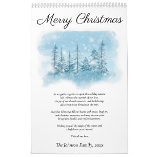 Snowy Merry Christmas Photo Calendar