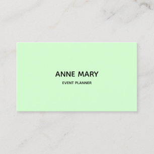 Snowy Mint Green Professional Modern Colourful Business Card
