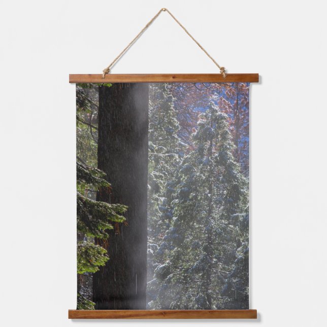 Snowy Mist in the Forest Hanging Tapestry (Front)