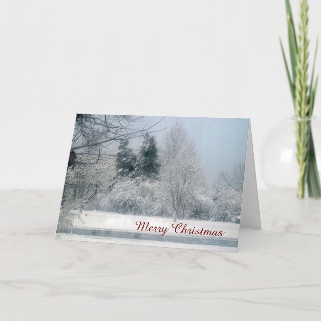 Snowy Morning Christmas Holiday Card (Front)