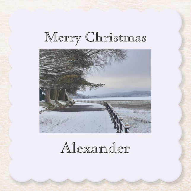 Snowy Morning Paper Coaster (Front)