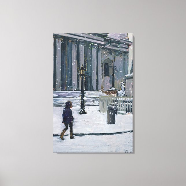 Snowy morning St. Paul's Cathedral 2009 Canvas Print (Front)