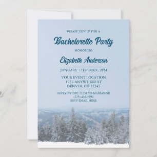 Snowy Mountain Forest Bachelorette Party Invitation