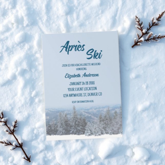 Snowy Mountain Forest Bachelorette Weekend Invitation (Creator Uploaded)