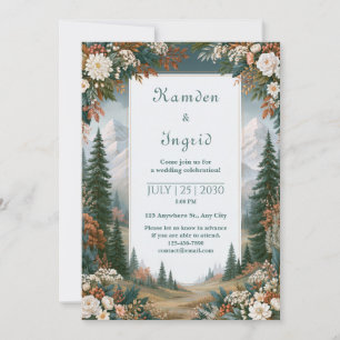 Snowy Mountain Forest Wedding Invitation